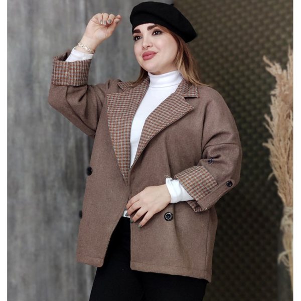 پالتو یقه چهارخونه فوتر -مانتو پاتریس رشت