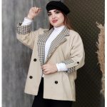 پالتو یقه چهارخونه فوتر -مانتو پاتریس رشت