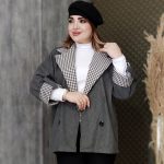 پالتو یقه چهارخونه فوتر -مانتو پاتریس رشت