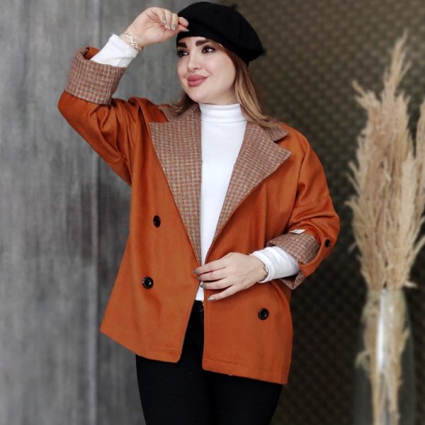 پالتو یقه چهارخونه فوتر -مانتو پاتریس رشت