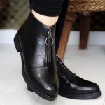 نیم بوت وسط زیپ سوگر مشکی