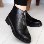 نیم بوت وسط زیپ سوگر مشکی