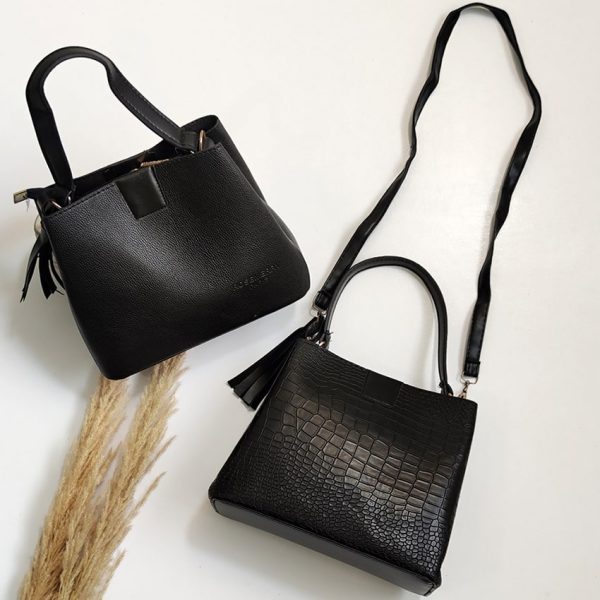 کیف مشکی منگوله دار - مانتو پاتریس رشت