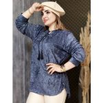 شومیز جلوبسته کریشه مخمل