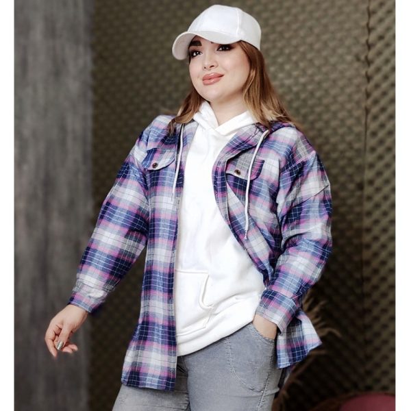 مانتو کلاهدار چهارخونه - مانتو پاتریس رشت