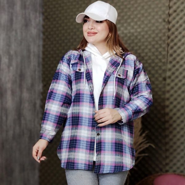 مانتو کلاهدار چهارخونه - مانتو پاتریس رشت