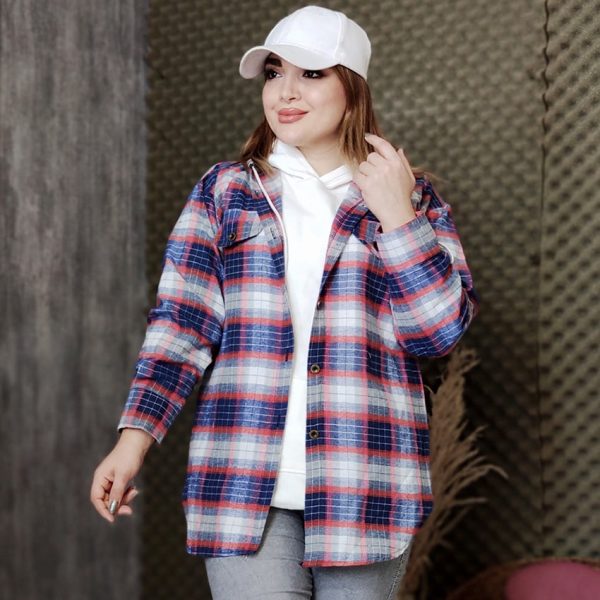 مانتو کلاهدار چهارخونه - مانتو پاتریس رشت