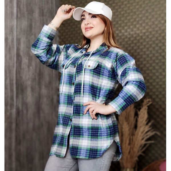 مانتو کلاهدار چهارخونه - مانتو پاتریس رشت