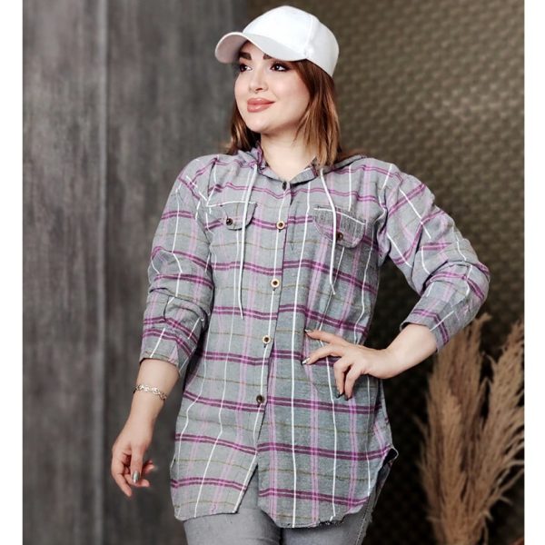 مانتو کلاهدار چهارخونه - مانتو پاتریس رشت