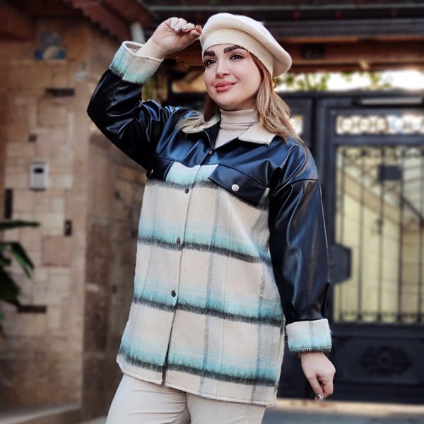 شکت ترکیبی چهارخونه - مانتو پاتریس رشت