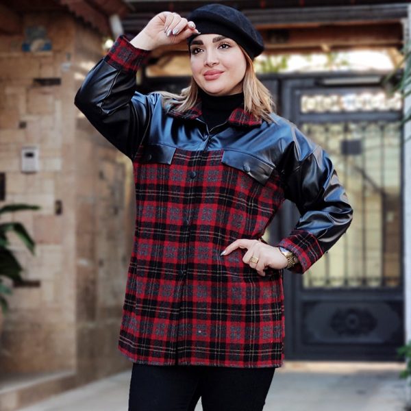 شکت ترکیبی چهارخونه - مانتو پاتریس رشت