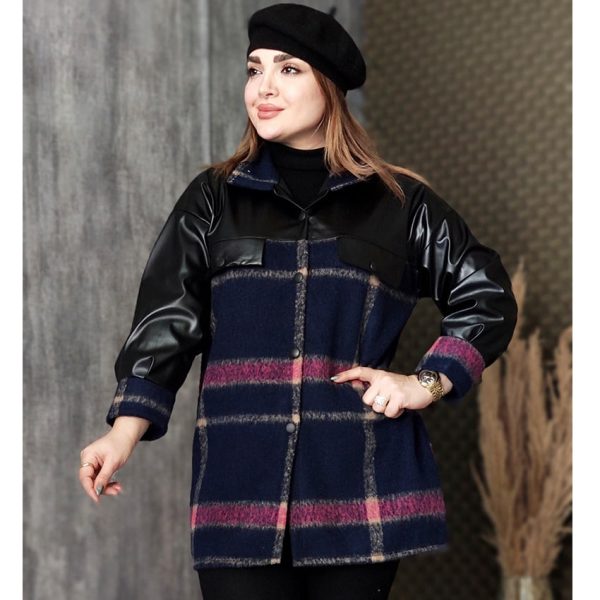 شکت ترکیبی چهارخونه - مانتو پاتریس رشت