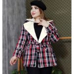 پالتو چهارخونه یقه خز - مانتو پاتریس رشت