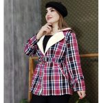 پالتو چهارخونه یقه خز - مانتو پاتریس رشت