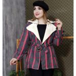 پالتو چهارخونه یقه خز - مانتو پاتریس رشت
