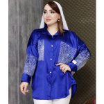 شومیز ساتن نگینی - مانتو پاتریس رشت