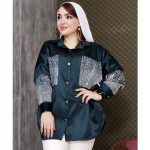 شومیز ساتن نگینی - مانتو پاتریس رشت