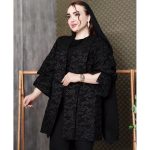 مانتو فکورا آستین چاک مشکی