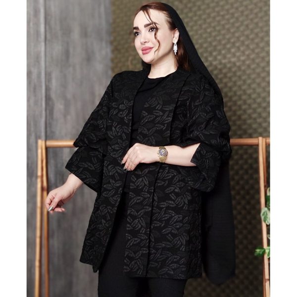 مانتو فکورا آستین چاک مشکی