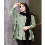 مانتو بغل زیپ دکمه دار 23000148 - Image 2