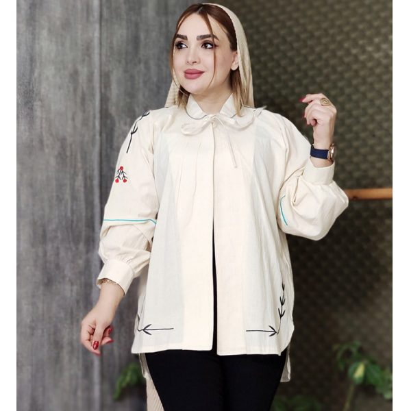 23000157-1-min مانتو لینن گلدوزی - مانتو پاتریس رشت