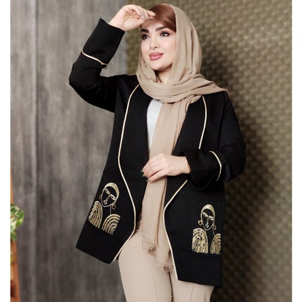 23000171-2-min (1) مانتو کتان لمه جیب پولکی - مانتو پاتریس رشت