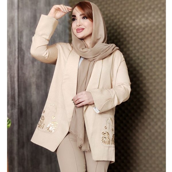 مانتو کتان لمه جیب پولکی - مانتو پاتریس رشت