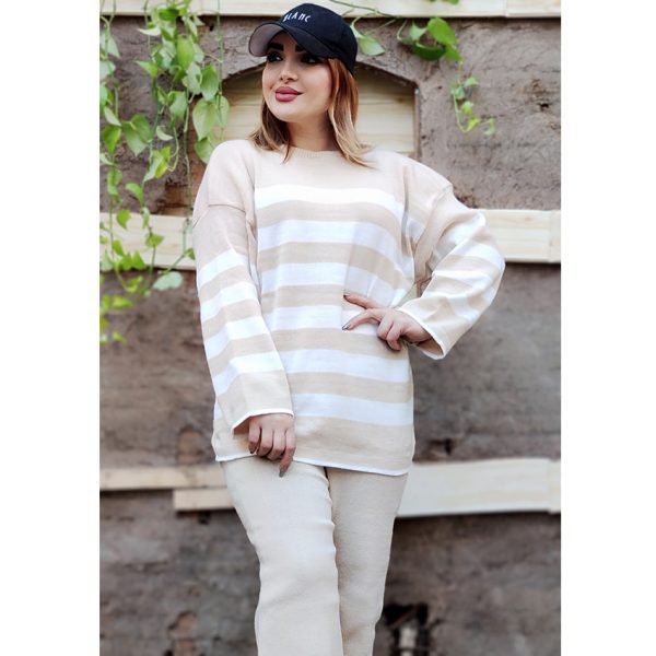 ست بلوز شلوار راه راه بافت