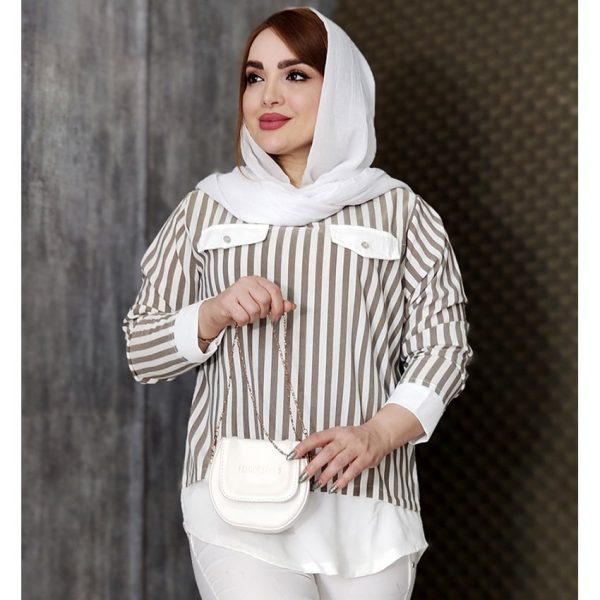 24900331-2-min شومیز راه راه جیب نما -مانتو پاتریس رشت