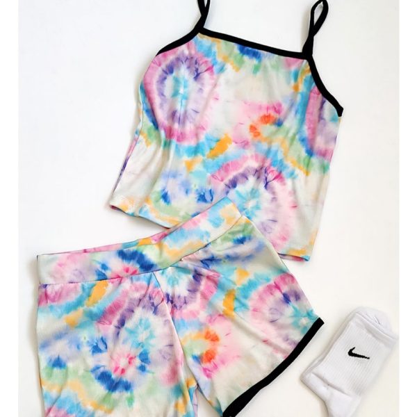 ست تاپ شورتک آبرنگی - مانتو پاتریس رشت