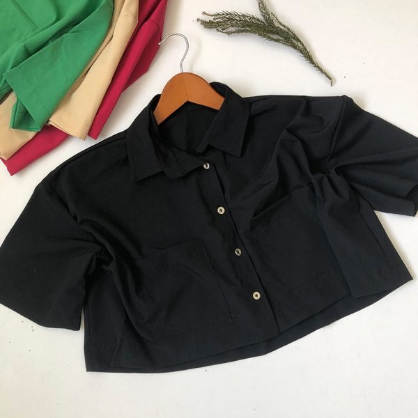 تیشرت داکرون کراپ رنگی - مانتو پاتریس رشت