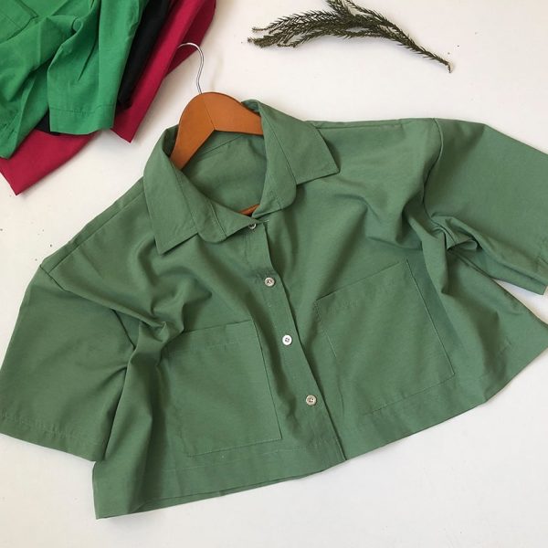 تیشرت داکرون کراپ رنگی - مانتو پاتریس رشت