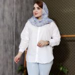 شومیز سفید داکرون - مانتو پاتریس رشت