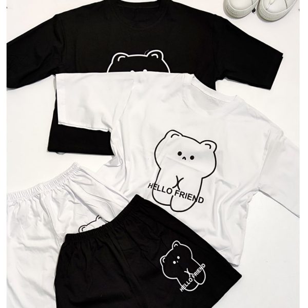 ست تیشرت شورتک هلو فرند - مانتو پاتریس رشت