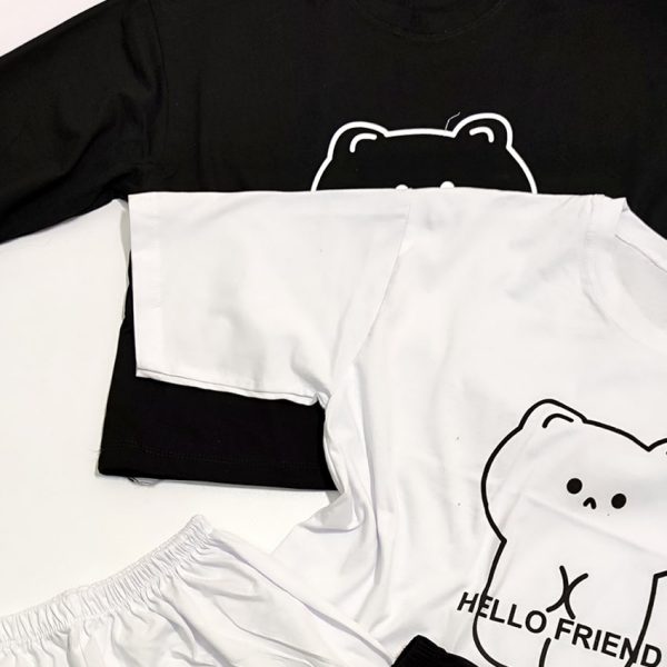 ست تیشرت شورتک هلو فرند -