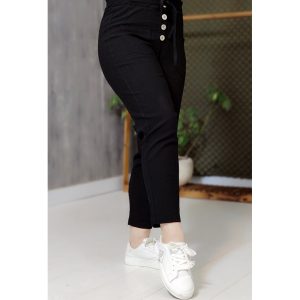 شلوار مام فیت جلو جیب مشکی