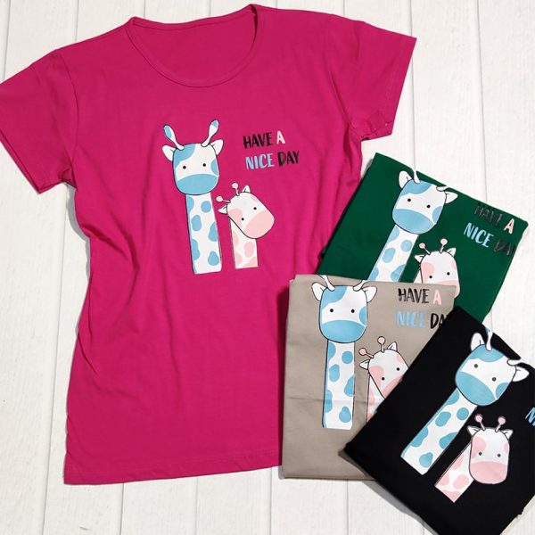 تیشرت نخ پنبه دو زرافه - مانتو پاتریس رشت