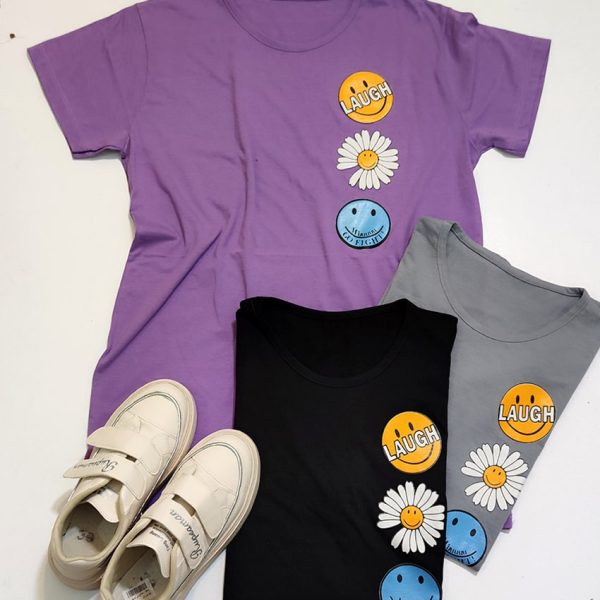 تیشرت نخ پنبه قواره دار ایموجی