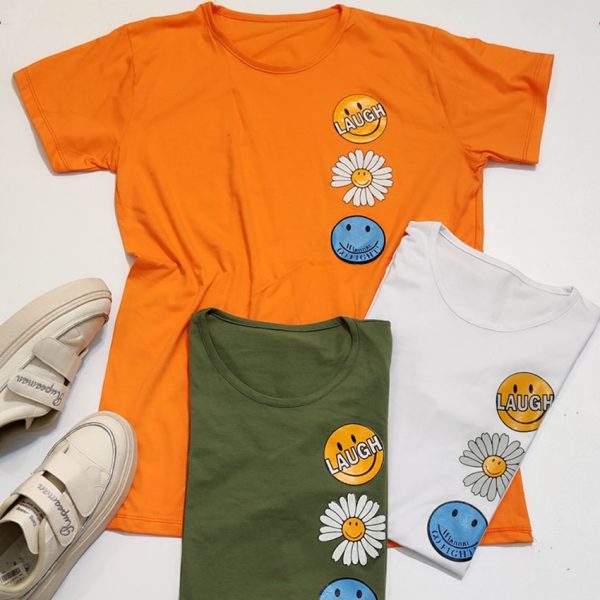 تیشرت نخ پنبه قواره دار ایموجی