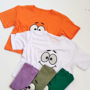 تیشرت کراپ لبخند نخ پنبه - مانتو پاتریس رشت