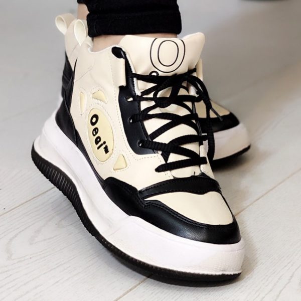 کتونی ساقدار کرم مشکی - مانتو پاتریس رشت