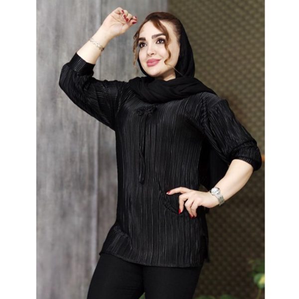 تونیک پلیسه جلو پاپیون 35100167 - Image 6