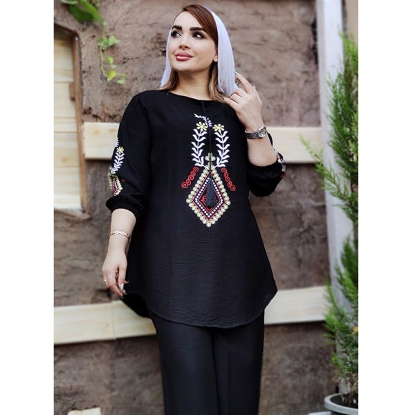 35400118-13-min ست کرسپو چاپی منگوله دار - مانتو پاتریس رشت