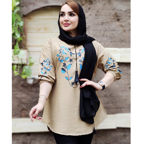 تونیک چاپ برگ آبی - مانتو پاتریس رشت