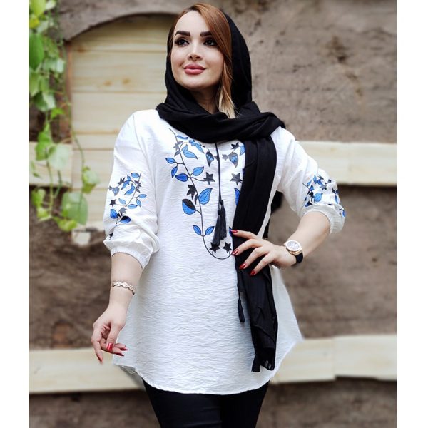 تونیک چاپ برگ آبی - مانتو پاتریس رشت