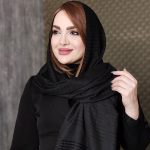 شال نخی حاشیه مخملی مشکی - مانتو پاتریس رشت