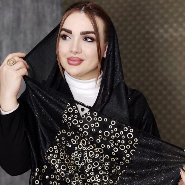 شال حاشیه توپی طلایی - مانتو پاتریس رشت