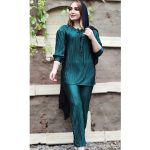 ست شومیز شلوار پلیسه ساتن