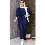 ست شومیز شلوار پلیسه ساتن