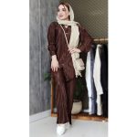 ست شومیز شلوار پلیسه ساتن